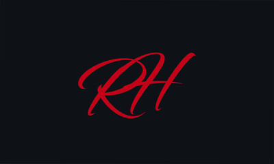 Letter Initial RH fire Vector Logo Design