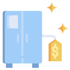 REFRIGERATOR flat icon,linear,outline,graphic,illustration