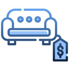 Fototapeta premium SOFA Gradient icon,linear,outline,graphic,illustration