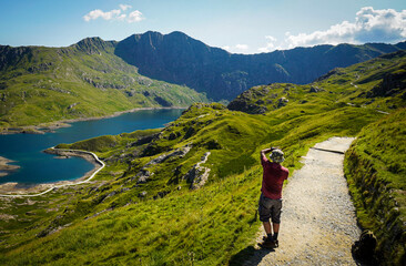 hiking in the mountains