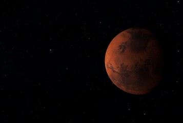Red planet Mars. Space exploration.