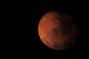 Fototapeta premium Red planet Mars. Space exploration.