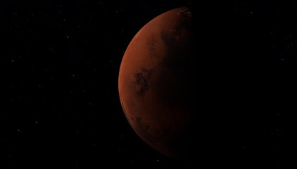 Red planet Mars. Space exploration.