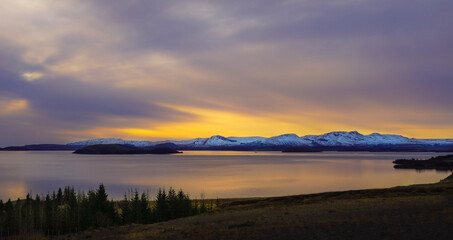 sunrise over the lake