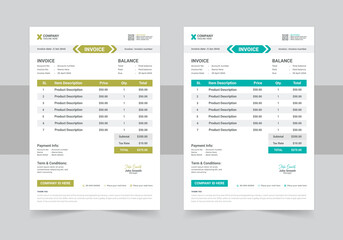 Invoice minimal design template. Bill form business invoice accounting
