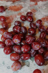 Les raisins rouges en collation