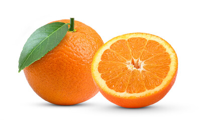 Orange fruits isolated on a white background.