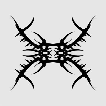 vector illustration tribal pattern tattoo symmetrical cool and unique maori body decoration