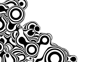 Liquid 3D monochrome metaball, with organic structure. Abstract vector black and white background. Fluid futurisctic shapes.