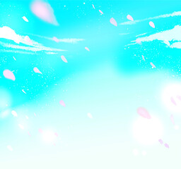 Fototapeta na wymiar 桜吹雪の背景