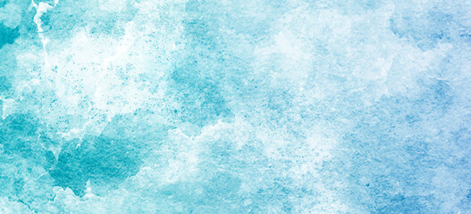 Abstract white blue winter background with space for text or image, Blue color in the middle highlighted concrete wall texture background.