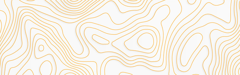 Topographic background and texture, monochrome image. 3D waves on concept of a conditional geography scheme and the terrain path. Dark on black, vector illustration.