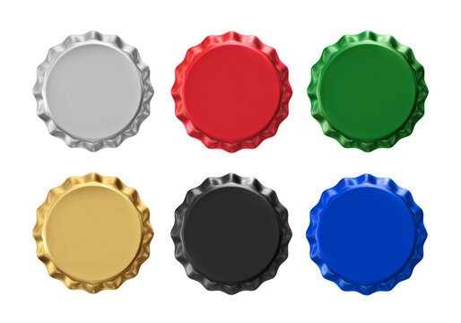 Beer bottle cap isolated on white background. 3d render