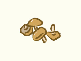 Cute simple Taiwanese mushroom in doodle cartoonish illustration vector art design