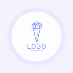 Ice cream logo Sweets icon Ice cream line image web design company lsolated vector illustration eps
