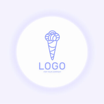 Ice cream logo Sweets icon Ice cream line image web design company lsolated vector illustration eps