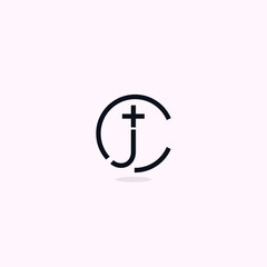JC Letter Mark church icon Logo Template.