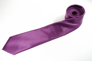 purple tie on white background