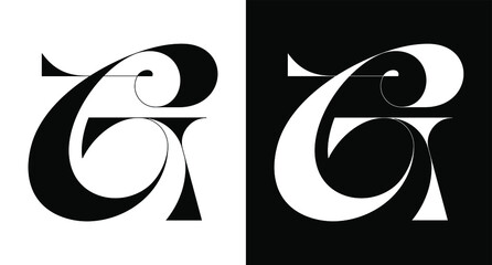 unique luxurious letter g initial monogram logo vector - obrazy, fototapety, plakaty