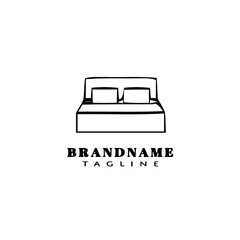 bed logo cartoon logo icon design template black isolated vector
