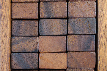 Wood block background texture.