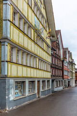 Obraz premium Colorful buildings and details of the city of Appenzell
