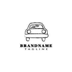 unique car logo cartoon icon design template black isolated symbol