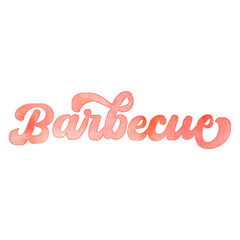 Text ‘Barbecue’ written in hand-lettered watercolor script font.