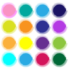 Circle with watercolor brush strokes