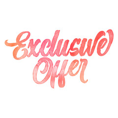 Text ‘Exclusive Offer’ written in hand-lettered watercolor script font.