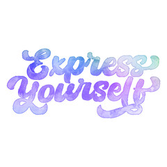 Text ‘Express Yourself’ written in hand-lettered watercolor script font.