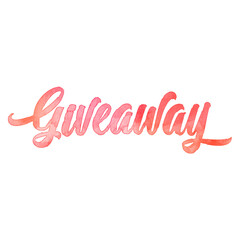 Word ‘Giveaway’ written in hand-lettered watercolor script font.