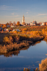 The ancient town of Suzdal in the evening.