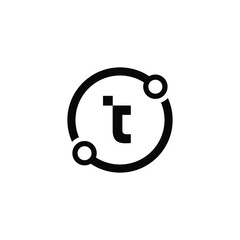 Letter T logo design with concept technology and digital Premium Vector