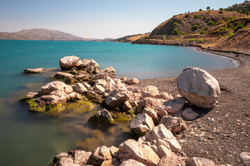 Fototapeta na wymiar elazig Caspian lake, long exposure. (lake Hazar)