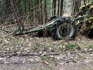 Old machine in the forest