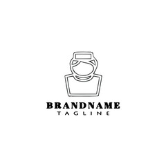 waiter logo icon design template isolated vector illustration