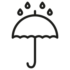 Fototapeta Ikona parasolu i deszczu. Grafika wektorowa deszczowa pogoda.  obraz