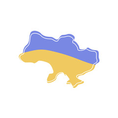 Ukraine map drawing isolated icon flat illustration. Vector