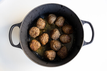 Dutch meatballs in gravy in a casserole