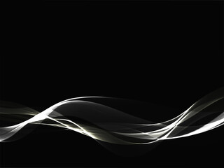 silver flowing wave design on dark background