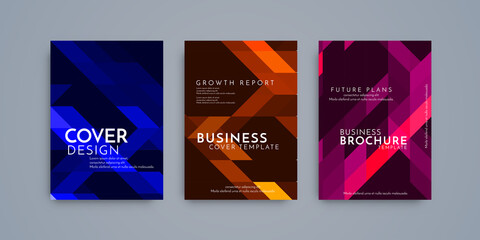 Modern brochure template geometric design set