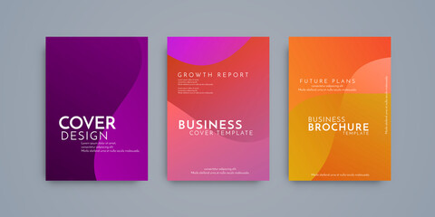 Modern brochure template geometric design set