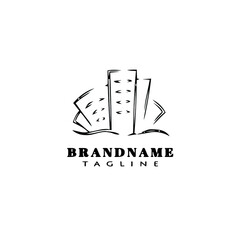 hotel logo cartoon icon design template black isolated vector