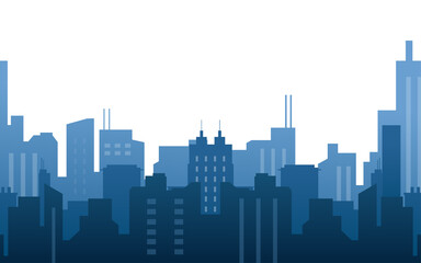 Naklejka premium City buildings silhouette, landmark business center, vector illustration 