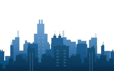 Fototapeta premium City buildings silhouette, landmark business center, vector illustration 