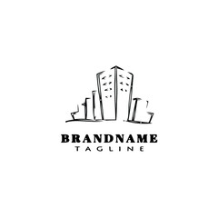 Fototapeta premium hotel logo cartoon icon design template black isolated vector