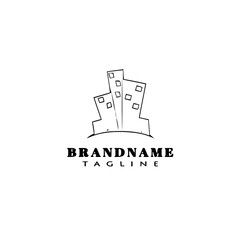 Obraz premium hotel logo cartoon icon design template black isolated vector