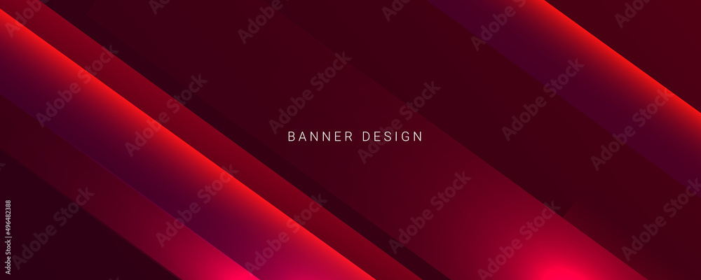 Wall mural abstract geometric red design colorful pattern template banner design