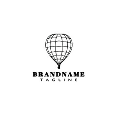 hot air balloon logo cartoon icon design vector